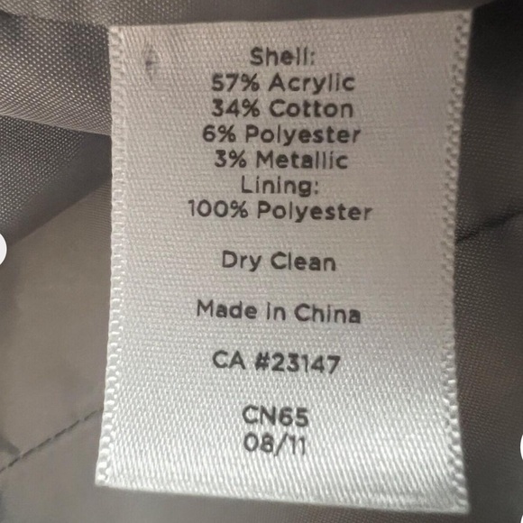 Talbots Women's Tweed Blazer Gray White Silver Metallic Threads Long Sleeve - Picture 6 of 8